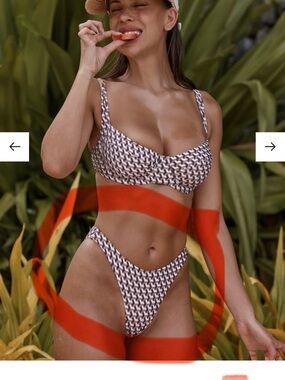 Monday swimwear  Husk Geo High Cut Bottoms with matching top - Women's Swim